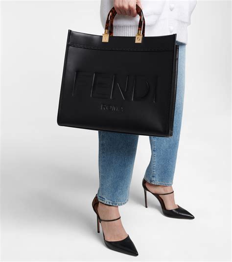 black fendi sunshine tote